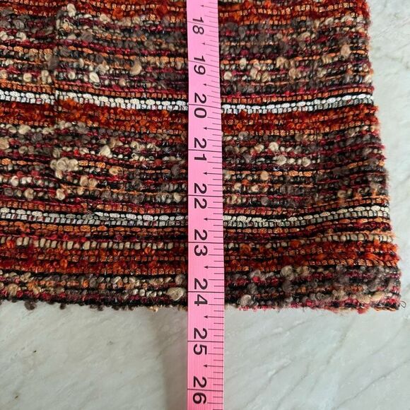 Chico’s Jacket Blazer Coat w/ Pockets Tweed Orange Wool Blend Career size 2 or L - Picture 6 of 6